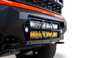 Ford Raptor Bumper - Front - Addictive Desert Designs - Bomber Front Bumper w/ Dual 20IN LED Mounts - Hammer Black with Satin Black Panels - `21-`27 Ford Raptor Bumper - Front - Addictive Desert Designs - Bomber Front Bumper w/ Dual 20IN LED Mounts - Hammer Black with Satin Black Panels - `21-`27
